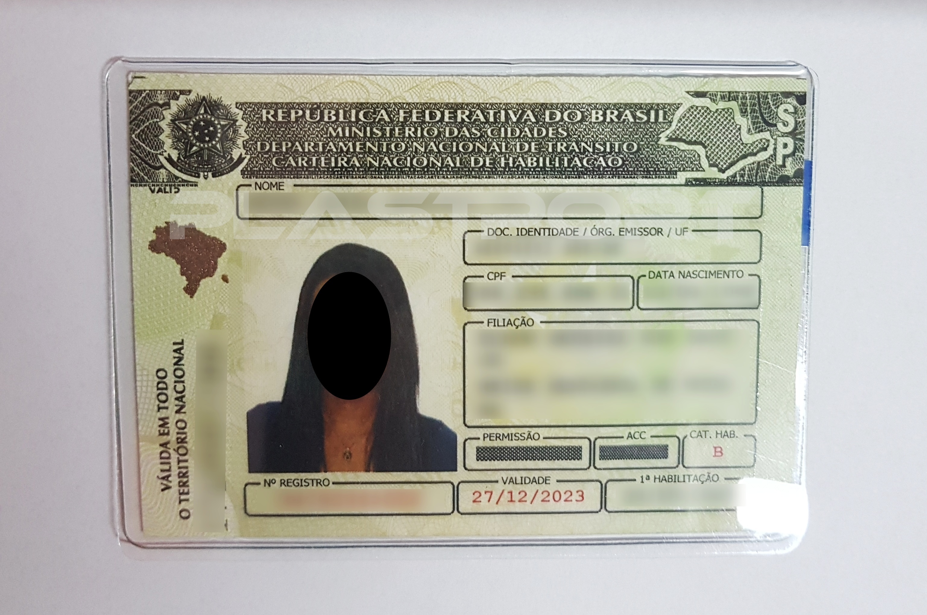 Ref. PTG055 Porta CNH em PETG 89x64mm Cristal - Personalizado (Com Arte fornecida pelo cliente)