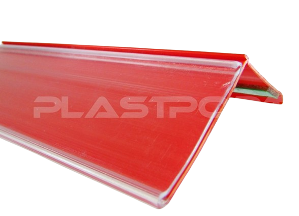 530 Porta etiquetas / Perfil para Gôndola em "L" com Fita Dupla Face - Vendido por metro