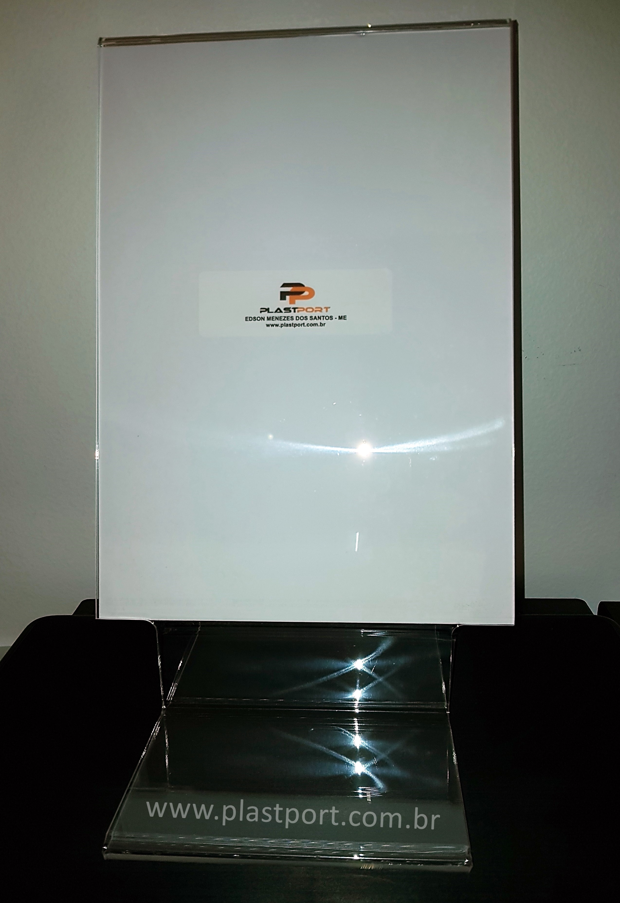 Display em Acrílico para A4 Vertical (Mesa) - PlastPort