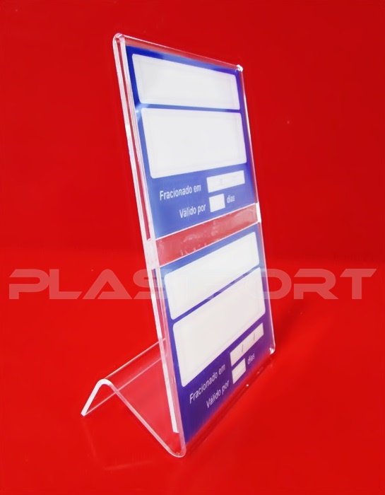 Ref. ACR349 Display Duplo em Acrílico 2mm para Balcão 100x180mm