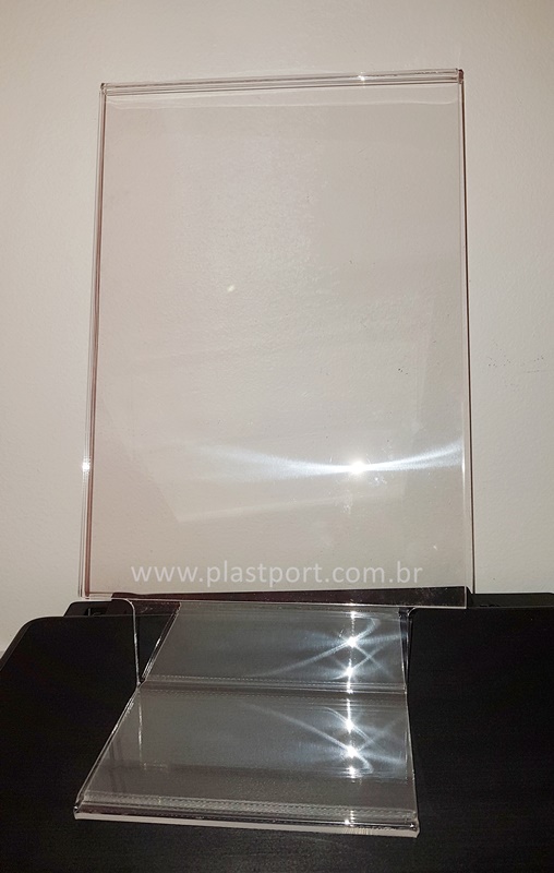 Display em Acrílico para A4 Vertical (Mesa) - PlastPort