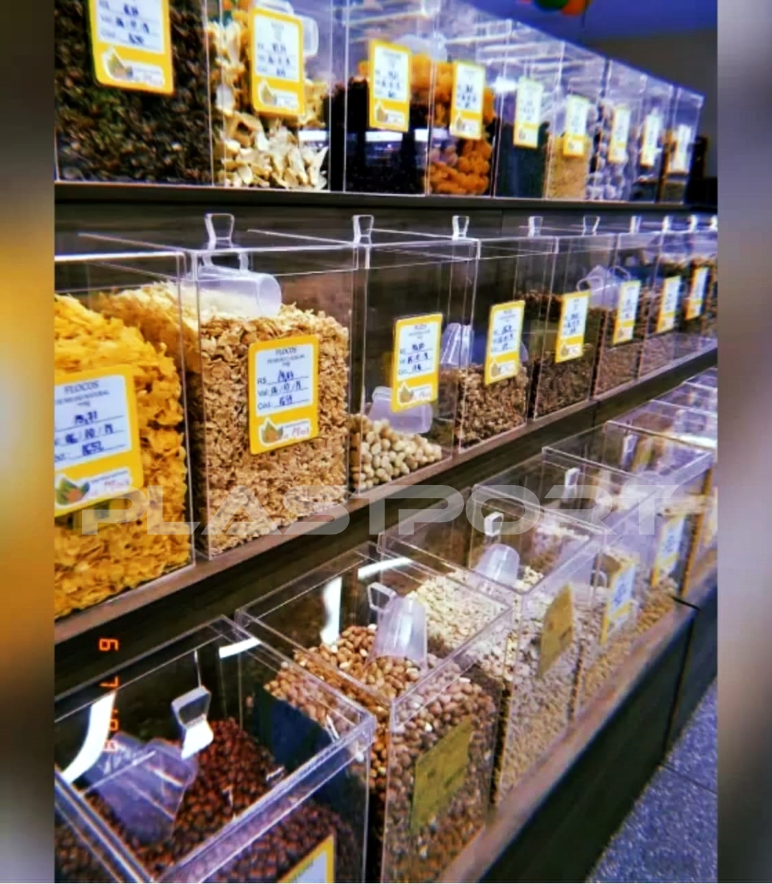 ACR440 Potes de Acrílico para Alimentos a Granel / Produtos Naturais | Produzido sob medida | Tampa de Sobrepor