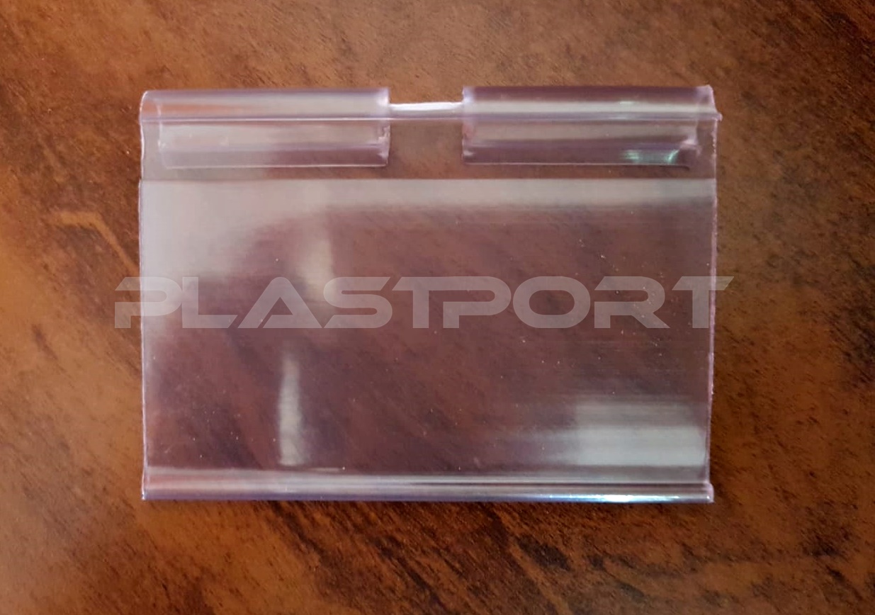 Ref. PVC127/2 Porta Etiqueta "Peg Board" para Gancheira (Altura 35 ou 55mm/ Comp. 75 ou 110mm) 