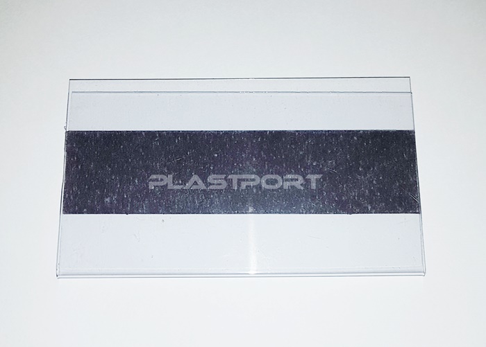 Ref. PVC0190 Porta Etiqueta PVC c/ Imã em "U" Transparente - Fabricado sob medida 