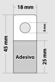 Ref. 0210 Hang Tab - Furação para expor Embalagens em Gancho - (Capacidade 300g | Caixa com 2000 peças)